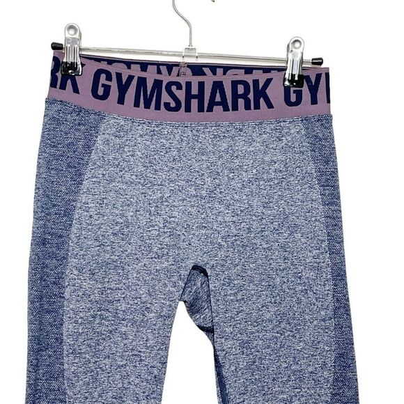 Gymshark Flex Leggings Purple Navy Marl Cropped Seamless Women’s Size Small - Picture 2 of 11